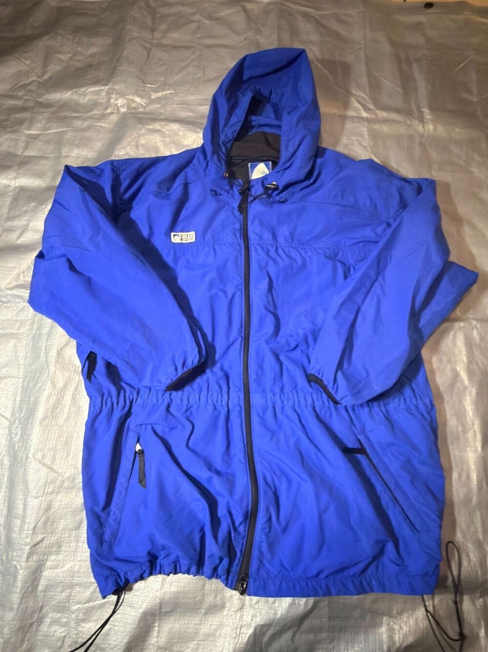 Vintage Sierra Designs Rain Jacket Parka Mens XXL Royal Blue Hooded Anorak Canad